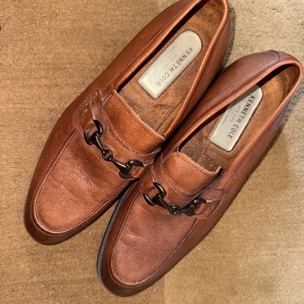 Kenneth Cole Men's Tan Leather Loafers